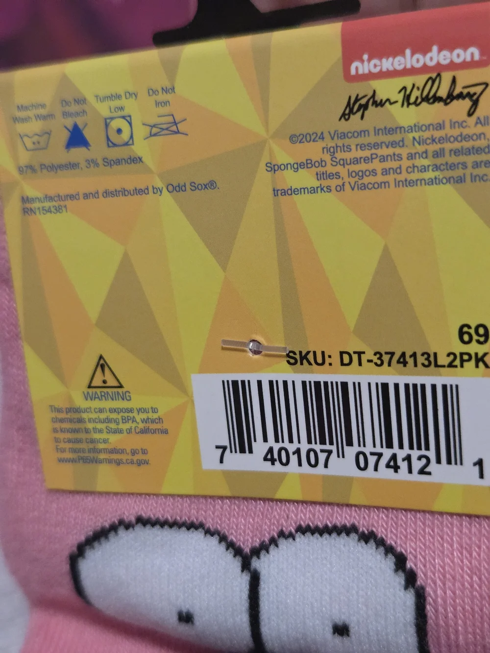 Nickelodeon SpongeBob Yellow Kids Socks & Matching SpongeBob Accessory